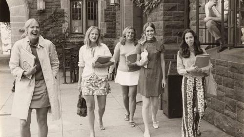 Women students on campus, 1969.