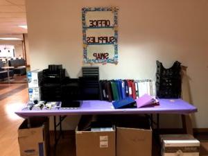 office supplies swap table